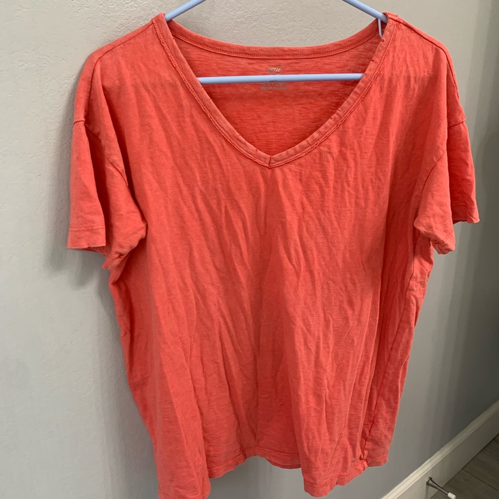 Aerie Coral V-Neck Tee